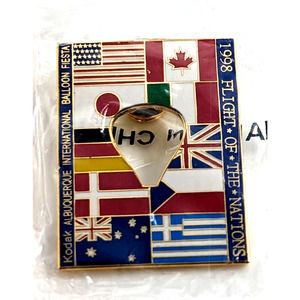 1998 Flight Of The Nations Albuquerque Int'l Balloon Fiesta Pin Country Flags